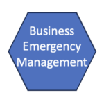 hexegon with the words business emergency management
