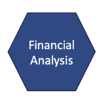 hexegon with the words financial analysis
