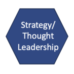 hexigon with word strategy and thought leadershsip